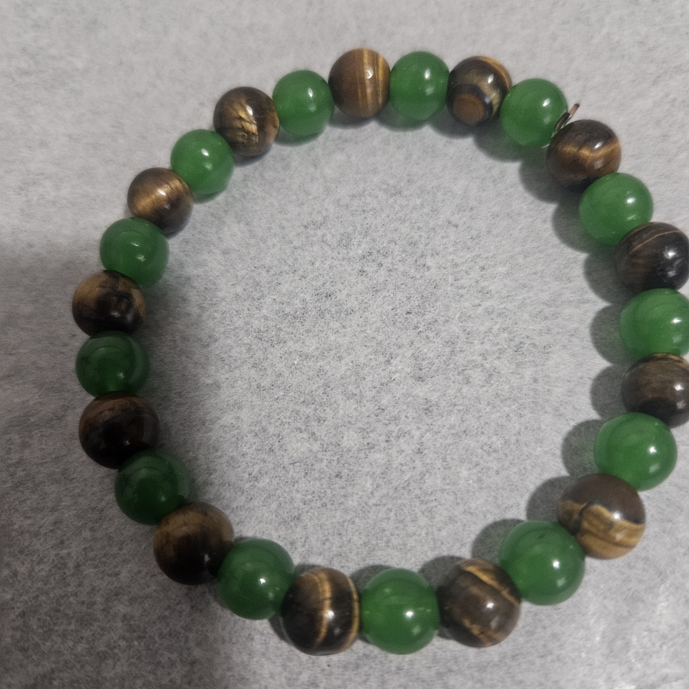 Green and Brown Beaded Bracelet
